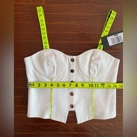 MVB white leather corset with high lighter yellow straps in size Eu 36 - Picture 4 of 7